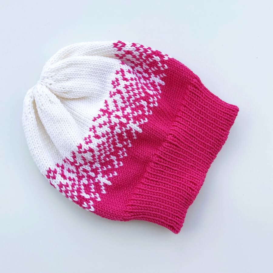 Čepička pro miminko | merino | růžovo-bílá - Obrázek 4